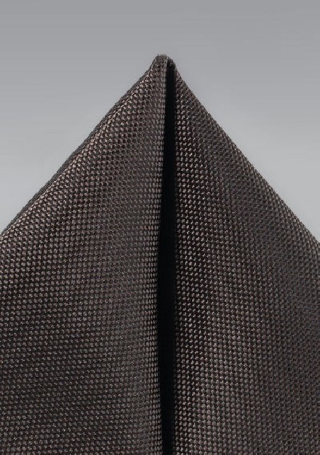 Espresso Brown Textured Pocket Square