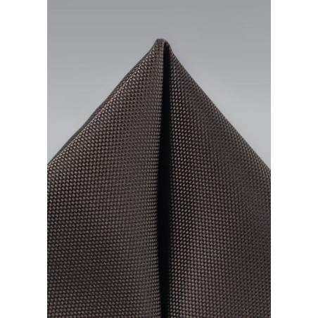 Espresso Brown Textured Pocket Square