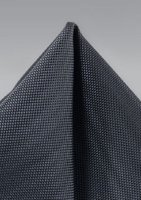 Pewter Gray Textured Pocket Square