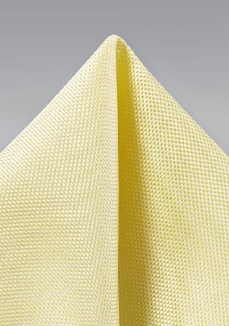 Pastel Yellow Textured Pocket Square