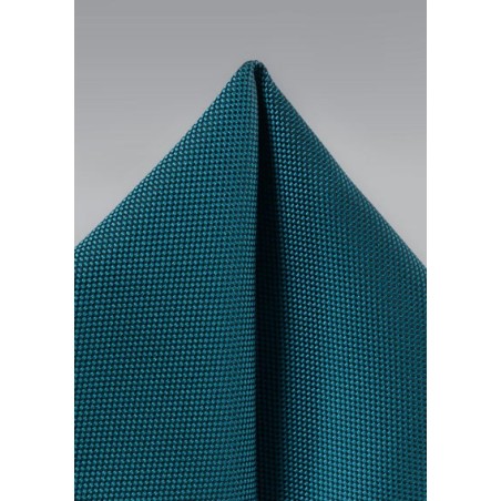 Peacock Matte Woven Pocket Square