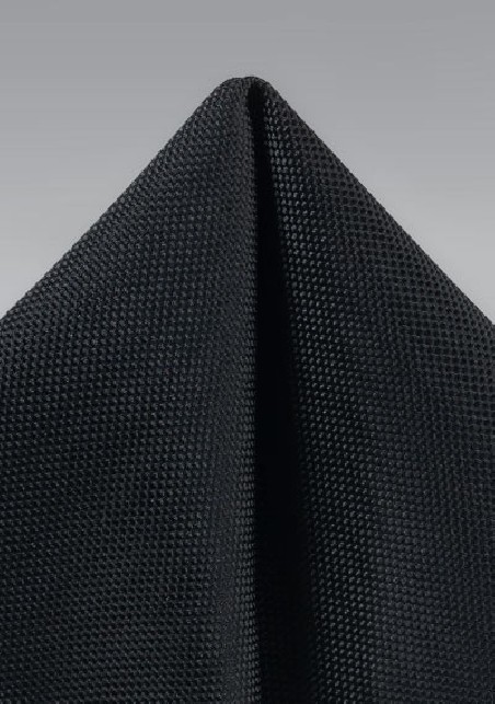 Matte Black Textured Pocket Square