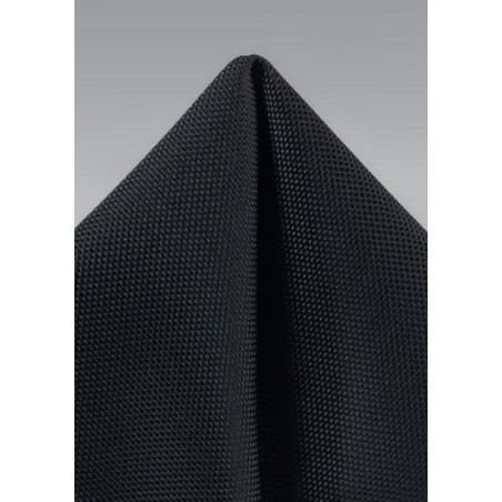 Matte Black Textured Pocket Square