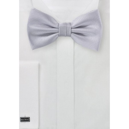 Matte Texture Bow Tie in Silver