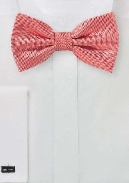 Matte Woven Bow Tie in Coral