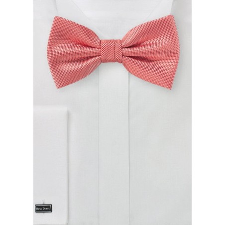 Matte Woven Bow Tie in Coral