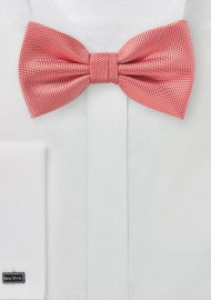 Matte Woven Bow Tie in Coral