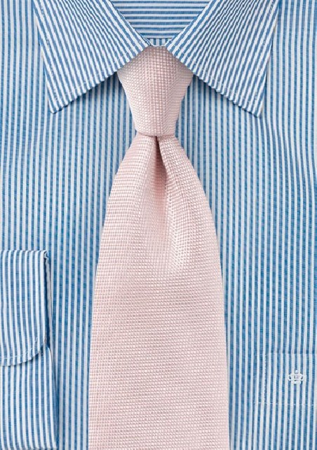 Microtexture Tie in Peach Blush
