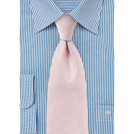 Microtexture Tie in Peach Blush