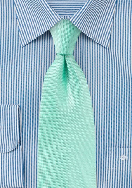 Textured Tie in Beach Glass