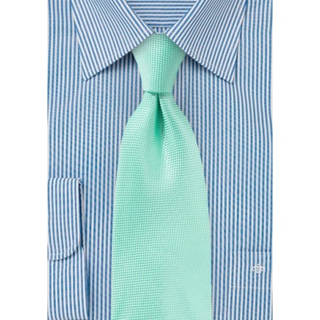 Textured Tie in Beach Glass
