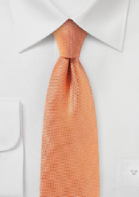 Solid Matte Fabric Finish Tie in Tangerine
