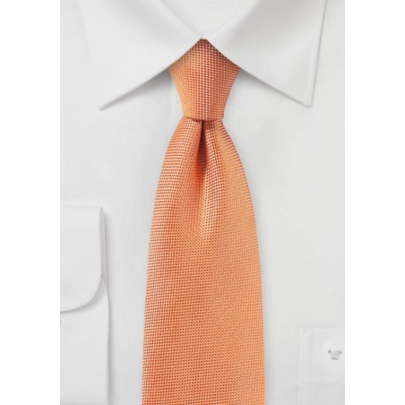 Solid Matte Fabric Finish Tie in Tangerine