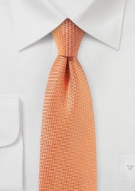 Solid Matte Fabric Finish Tie in Tangerine