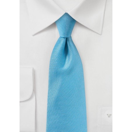 Cyan Blue Matte Woven Tie