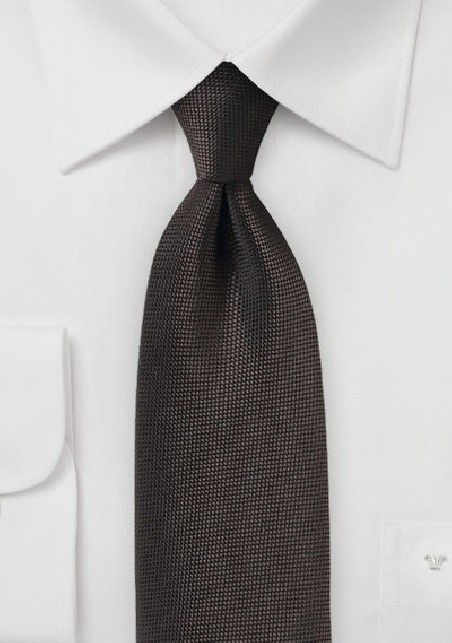 Matte Woven Tie in Dark Brown