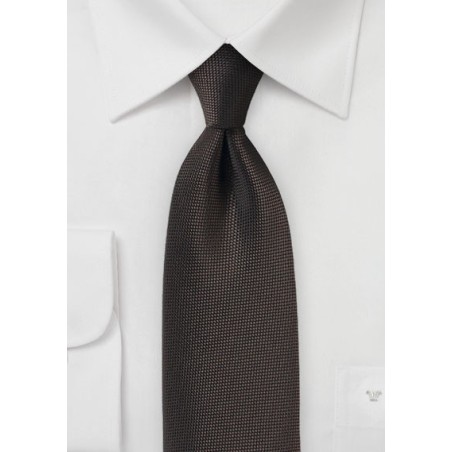 Matte Woven Tie in Dark Brown