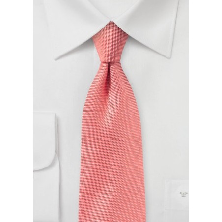 Solid Matte Tie in Neon Coral