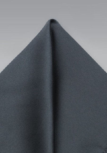 Dark Gray Satin Finish Pocket Square