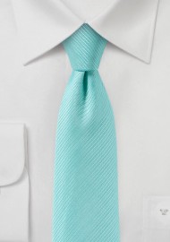 Slim Cut Solid Tie in Aqua Blue