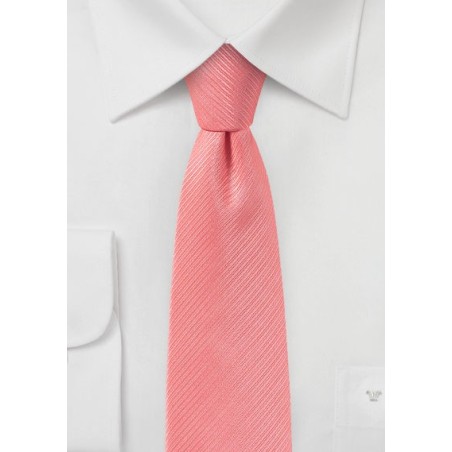 Coral Pink Skinny Tie