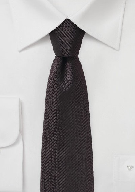 Dark Brown Slim Cut Necktie