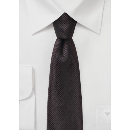 Dark Brown Slim Cut Necktie
