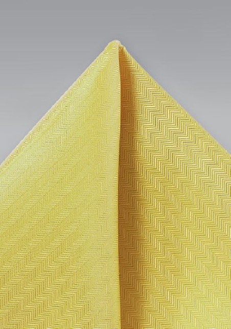 Sun Yellow Texture Pocket Square