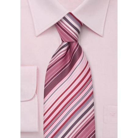 Spring Fashion Ties Pink Striped Necktie
