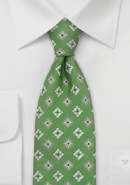 Kelly-Green Floral Tie by Chavalier