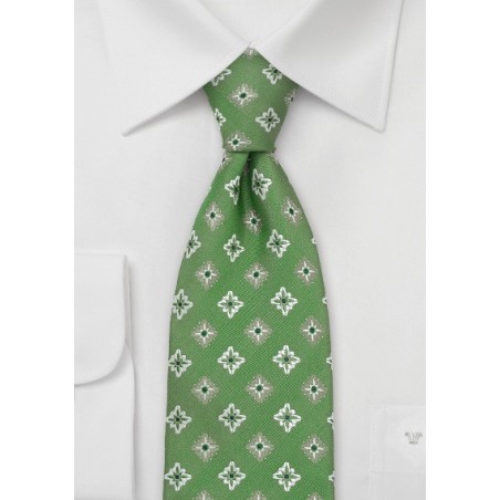 Kelly-Green Floral Tie by Chavalier