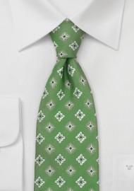 Kelly-Green Floral Tie by Chavalier