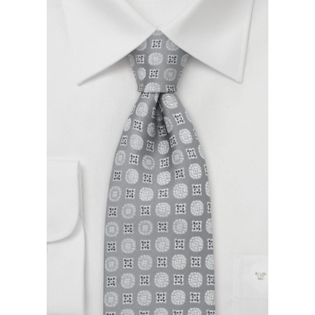 Silver-Gray Floral Tie by Chevalier