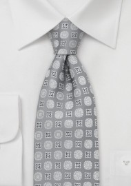 Silver-Gray Floral Tie by Chevalier