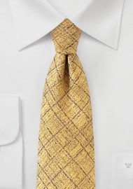 Shiny Gold Plaid Designer Tie