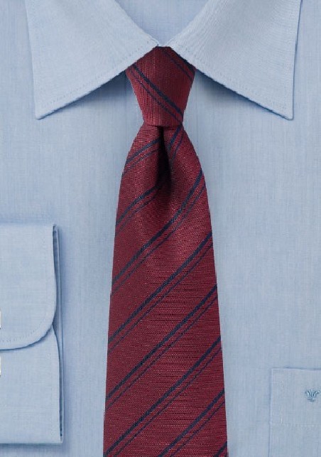 Maroon Striped Tie in Matte Finish