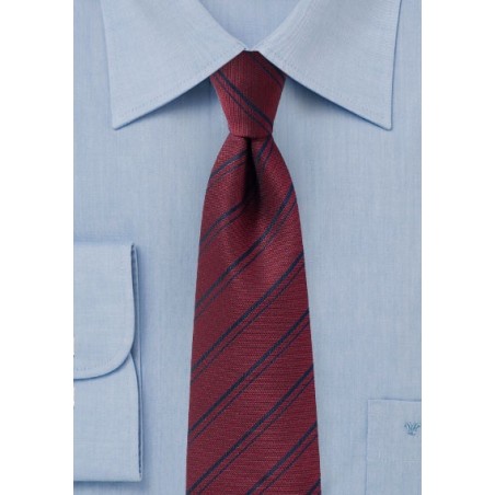 Maroon Striped Tie in Matte Finish