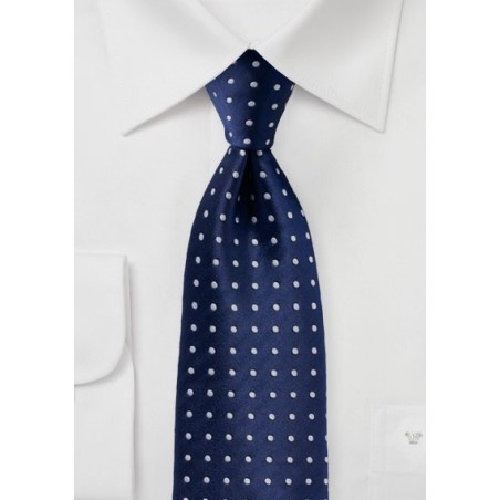 Navy and Silver Dot Design Tie