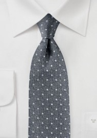 Textured Polka Dot Tie in Classic Gray