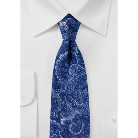 Woven Paisley Tie in Royal Blue