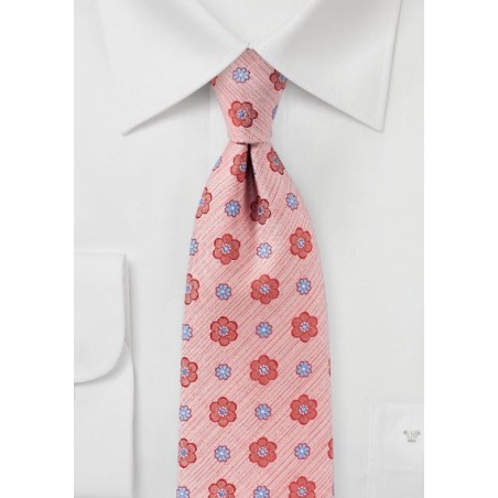 Peach Blossom Pink Floral Tie