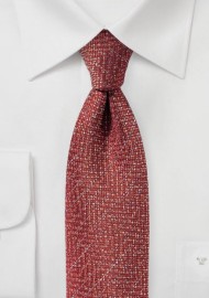Textured Tie in Golden Burgundy Made from Recycled Yarns