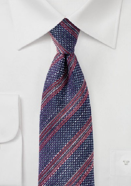 Dark Purple Striped Tie in Recycled Yarns