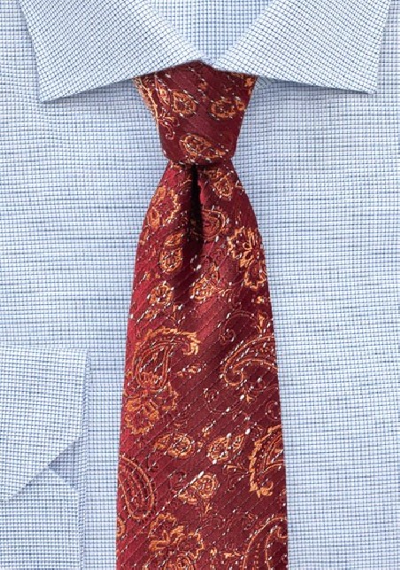 Tibetan Red Paisley Necktie