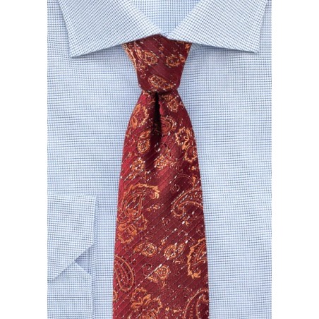 Tibetan Red Paisley Necktie