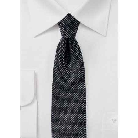 Black Skinny Tie with Metallic Sparkles