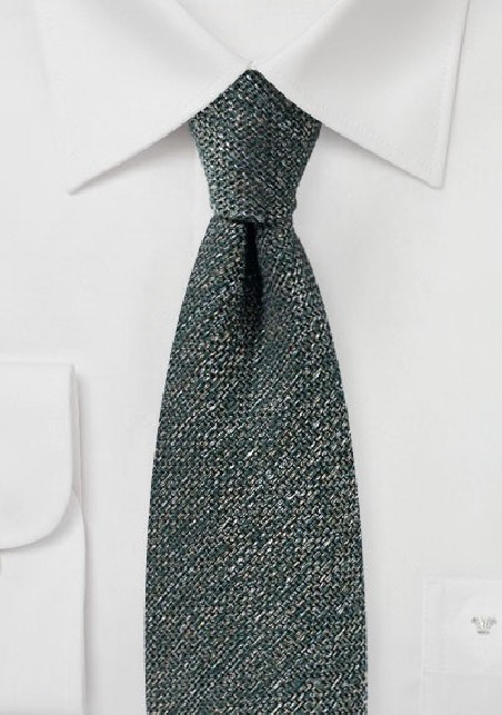 Dark Olive Green Tie in Recycled Yarn
