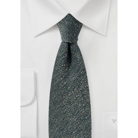 Dark Olive Green Tie in Recycled Yarn