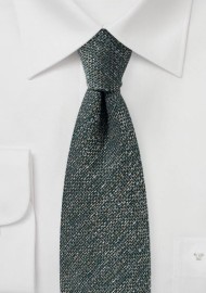 Dark Olive Green Tie in Recycled Yarn