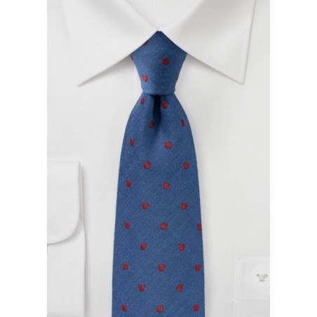 Indigo and Cherry Wool Tie